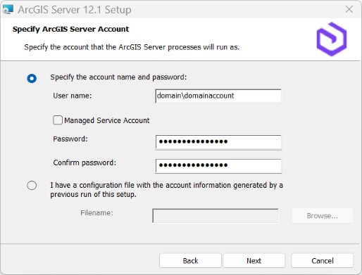 Using a domain account