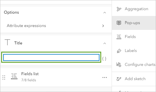 Blank Title field in the Pop-ups pane