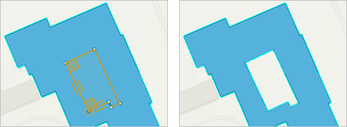 Remove geometry from a polygon feature Remove geometry from a polygon feature